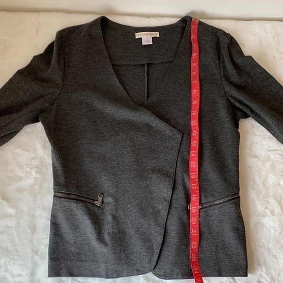 Peyton Jensen Open Front Gray Jacket Sz Large - Picture 8 of 9